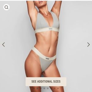 NWT SKIMS bralette and cotton rib thong in mineral